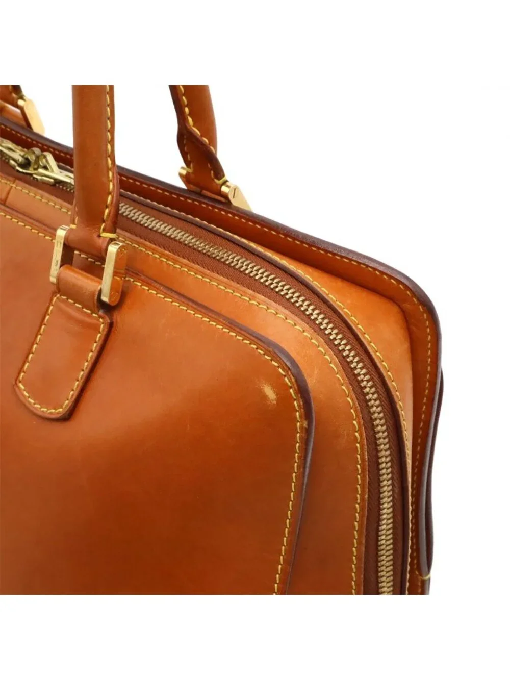 Louis Vuitton Nomad Negev PM Business Briefcase Handbag Leather Caramel Light